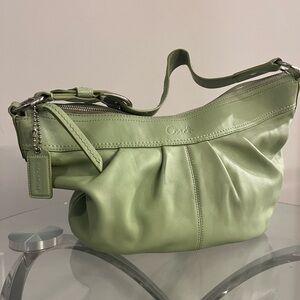 Coach leather green bag